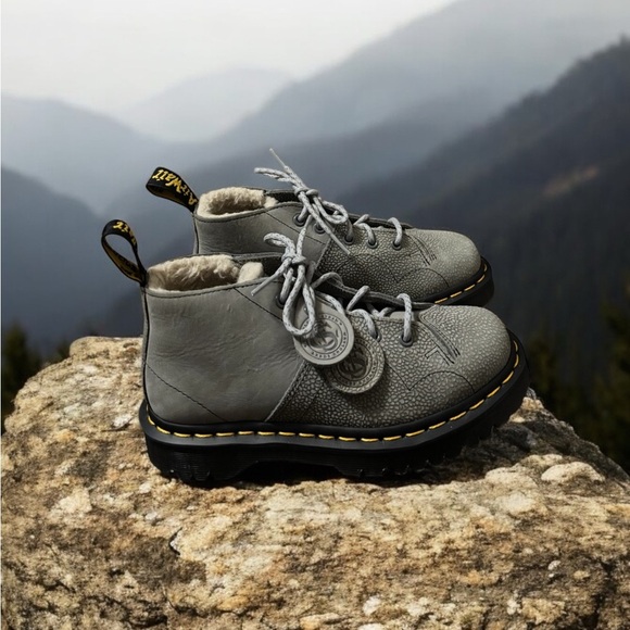 Dr. Martens Church Nubuck and Pebble Monkey Boots. Grey Lace-Up Boots. NWOB - Picture 7 of 11